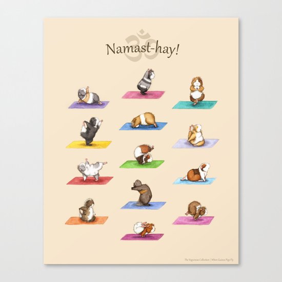 The Yoguineas Collection - Namast-hay! Canvas Print