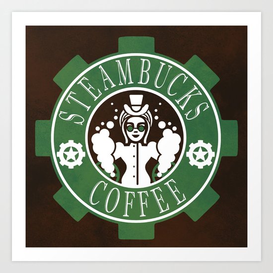 Steambucks Coffee Art Print
