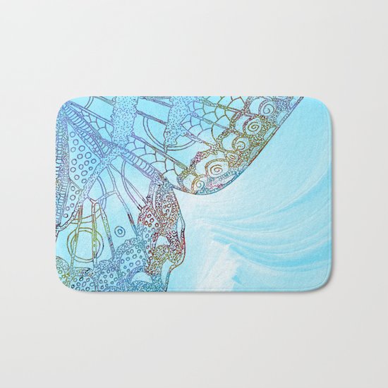 Colorful Abstract Butterfly Design Bath Mat