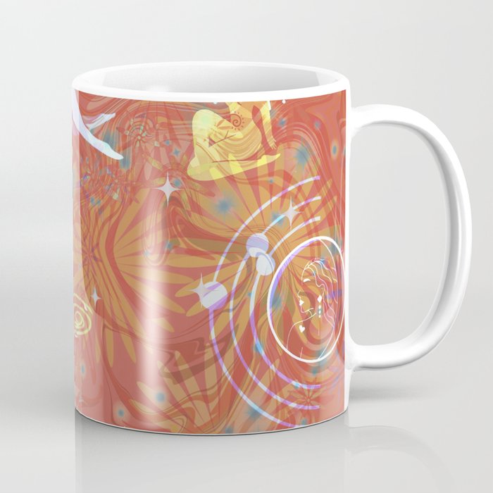 Moon goddess in a burnt sunset background  Coffee Mug