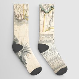 United States-Telegraph stations-1853 vintage pictorial map Socks