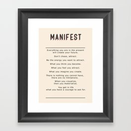 Manifest Affirmation List Print Framed Art Print