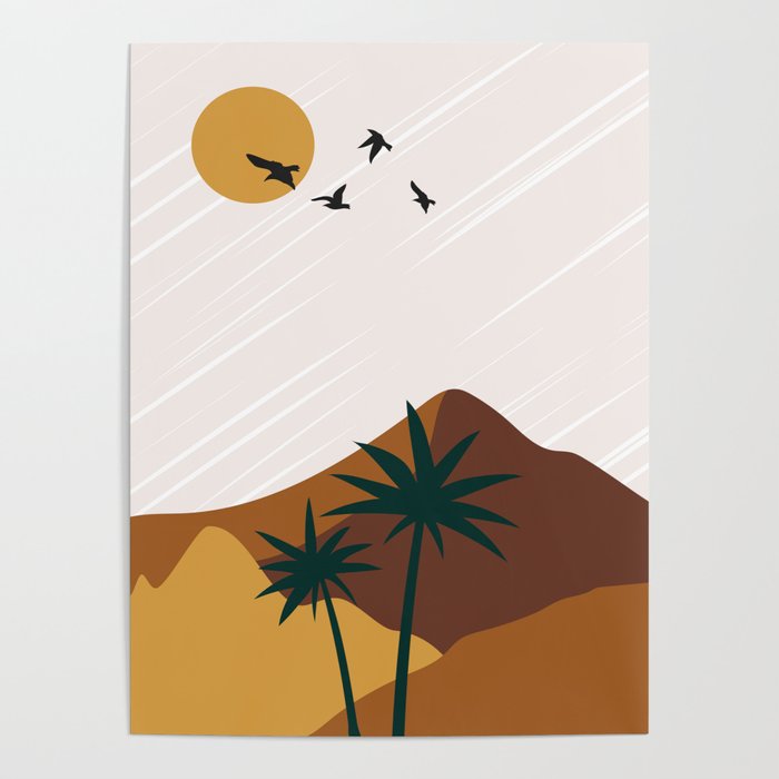 Summer In The Desert, Modern Abstract Boho Design Poster