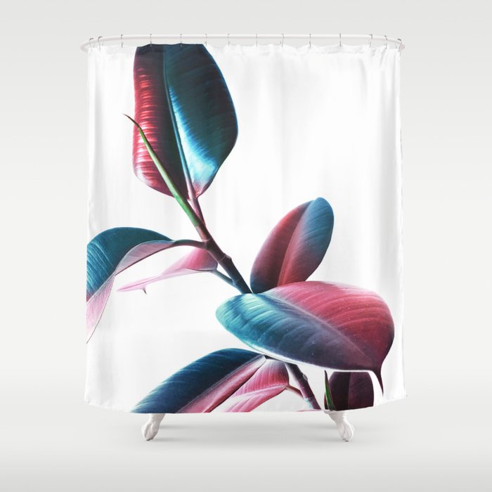 Colourful Rubber Leaves Shower Curtain By Dominiquevari Society6 Colourful Rubber Leaves Shower Curtain