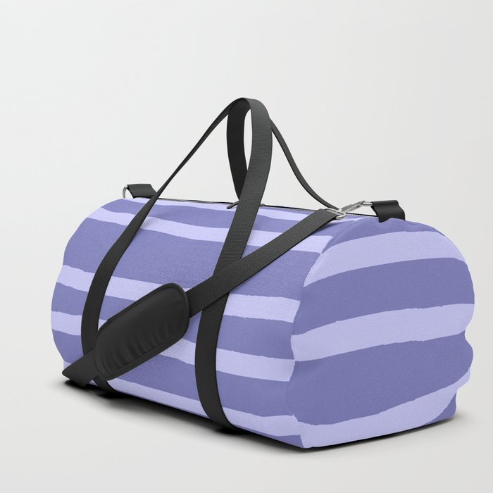 Very Peri 2022 Color Of The Year Violet Blue Periwinkle Stripes Pattern Duffle Bag