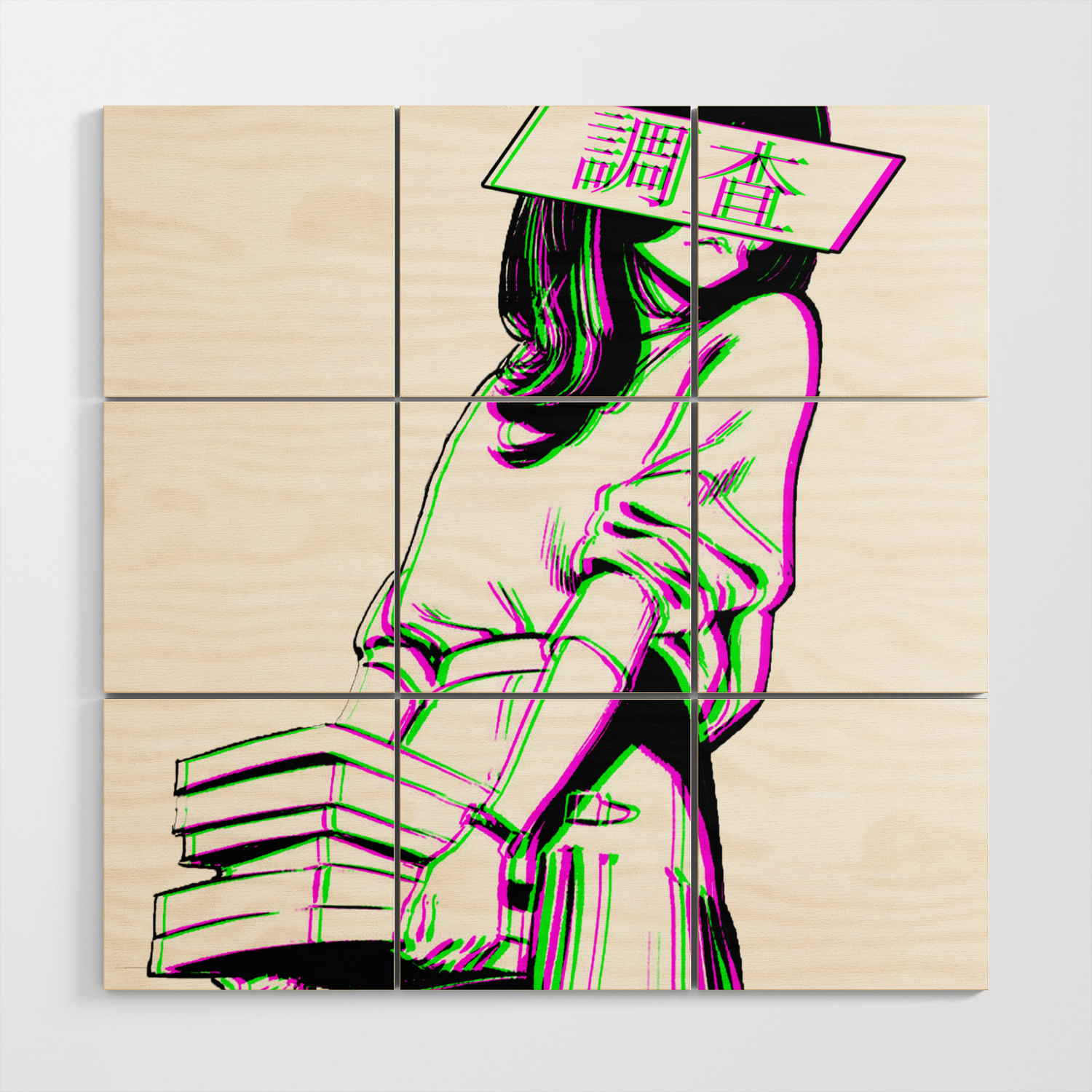 Study Sad Japanese Anime Aesthetic Wood Wall Art By Poser Boy