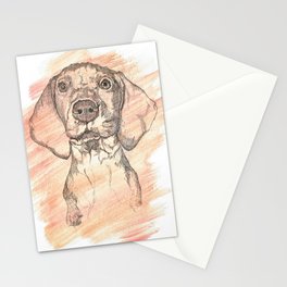 Vizsla Puppy Watercolor Painting Stationery Card