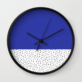 Navy Blue + Preppy Polka Dots Wall Clock