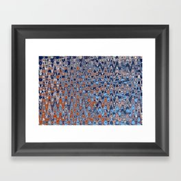 Blue And Red Distorted Abstract Framed Art Print