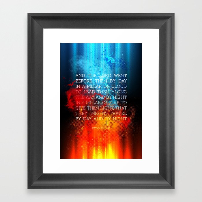 Typography Motivational Christian Bible Verses Poster Exodus 13 21 Framed Art Print By Thewoodentree Society6