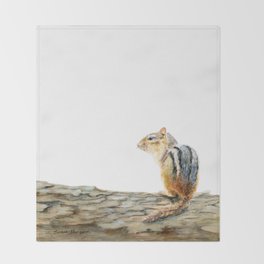 Little Chip - a painting of a Chipmunk by Teresa Thompson Throw Blanket