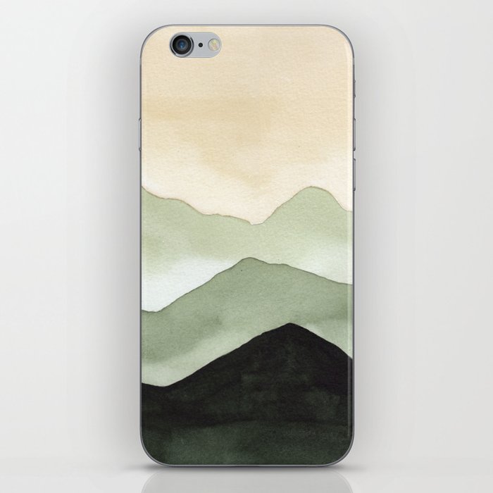 Green Beige Mountains iPhone Skin