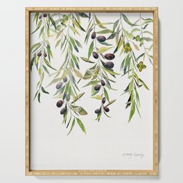 Olive Branch Watercolor  Serving Tray