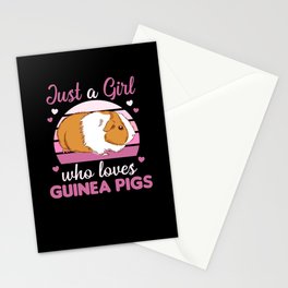 Just A Girl who Loves Guinea Pigs - Sweet Guinea Stationery Card