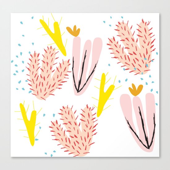 cactus bloom white Canvas Print