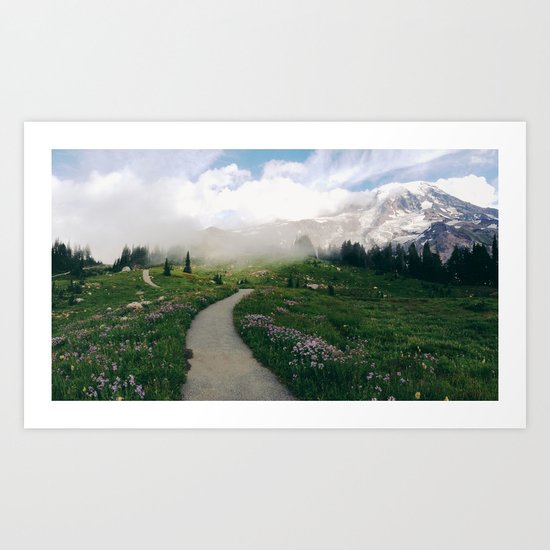 Mt Rainier Path Art Print