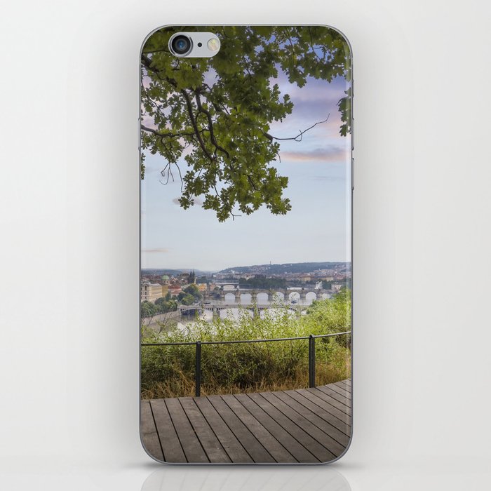 Evening view over Prague from Letna Park iPhone Skin