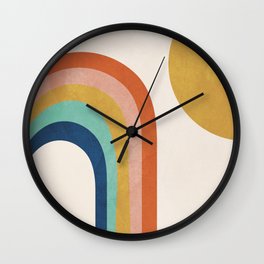 The Sun and a Rainbow Wall Clock