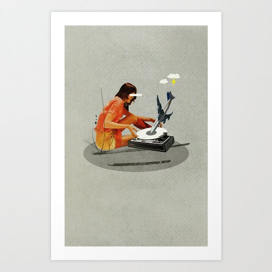 Blind, deaf too | Collage Art Print