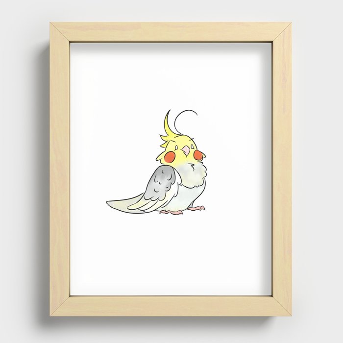 Cockatiel Buddy Recessed Framed Print