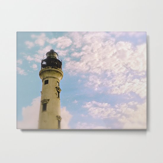 Cloudy at the Lighthouse Metal Print