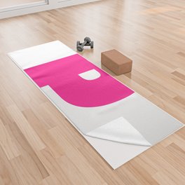 P (Dark Pink & White Letter) Yoga Towel