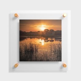 South Africa Photography - Beautiful Sunset Over A Small Lake Floating Acrylic Print