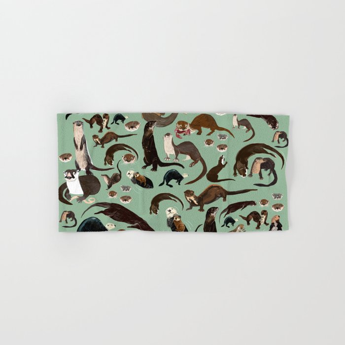 Otters of the World pattern Hand & Bath Towel