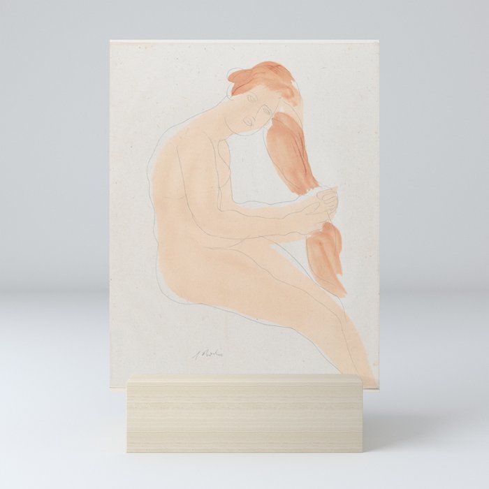 Auguste Rodin Nude Figure Lithograph #2 Mini Art Print