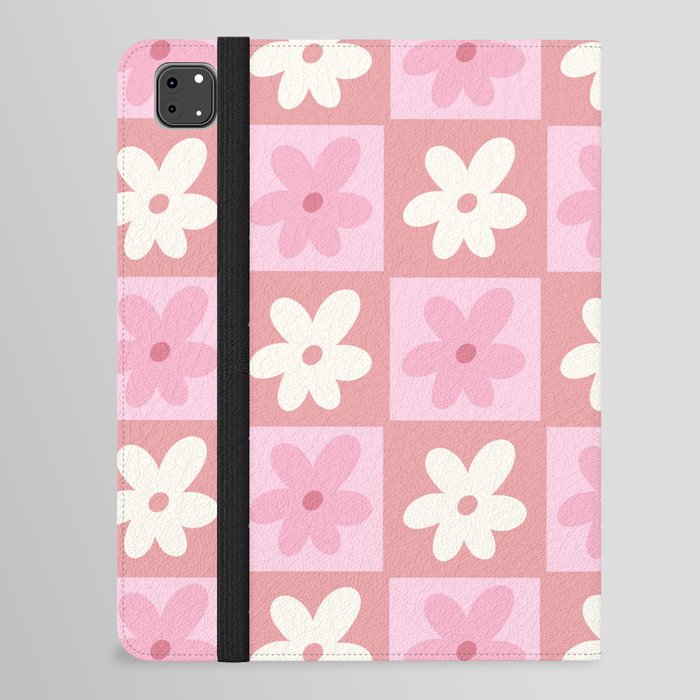 Baby Pink Spring Retro Flower Pop iPad Folio Case