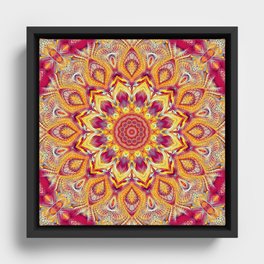 Flower Of Life Mandala (Sweet Summer) Framed Canvas