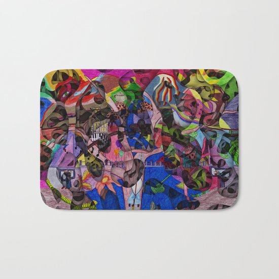 Little bitty bits of time floating freely in the mind Bath Mat