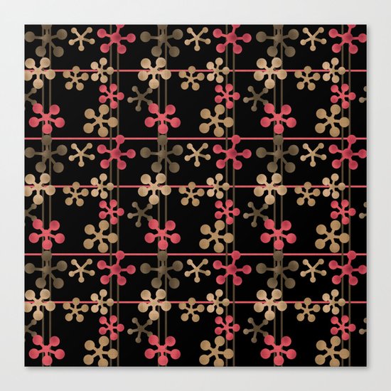 Abstract pattern in black red and brown tones . Canvas Print
