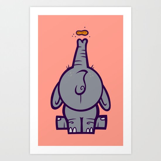 Peanut The Elephant Art Print