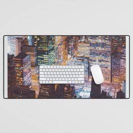 New York City at Night | Vintage Style Photography Desk Mat