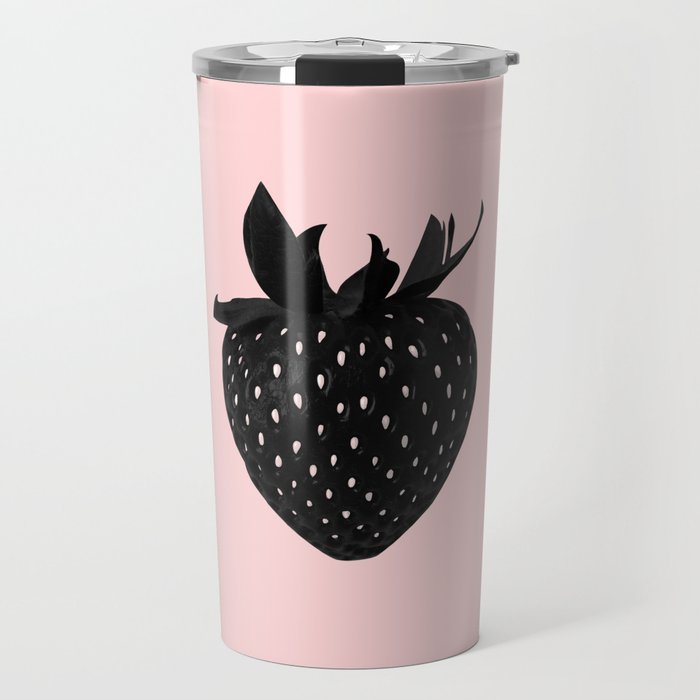 Black Strawberry Travel Mug