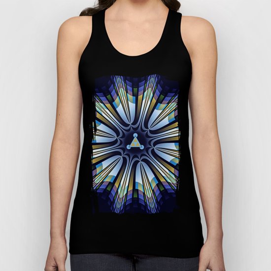Retro design star in blue, gold, green and pink Unisex Tank Top