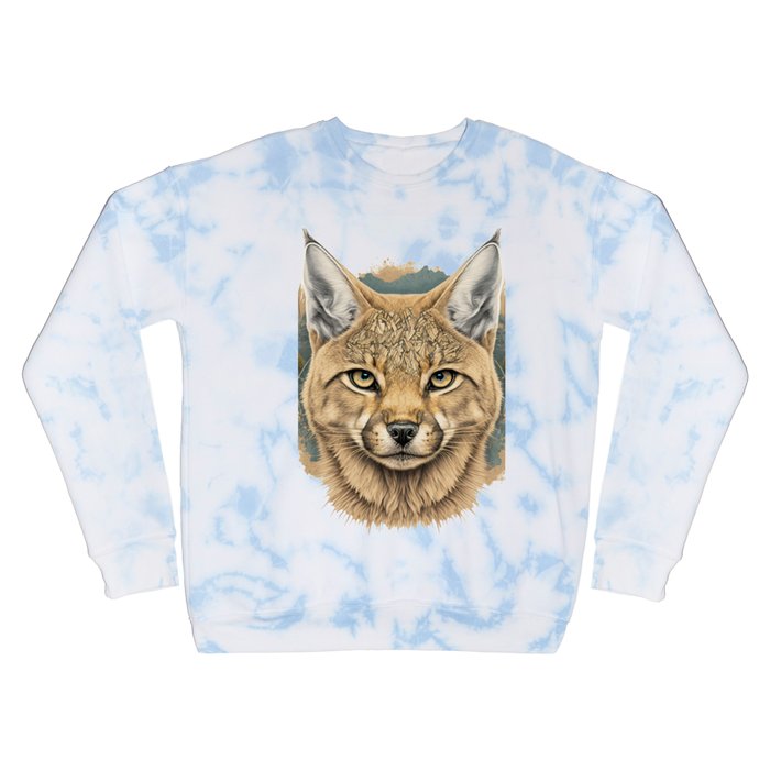  Unleashing the Wild: A Stunning African Wild Cat Design Crewneck Sweatshirt