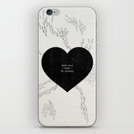 open you heart to orphans iPhone Skin