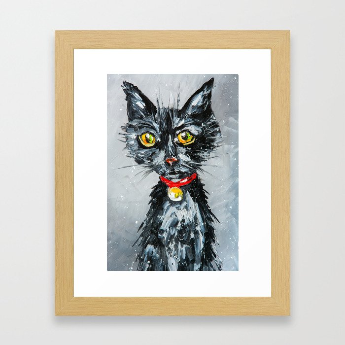 HUNGRY CAT Framed Art Print