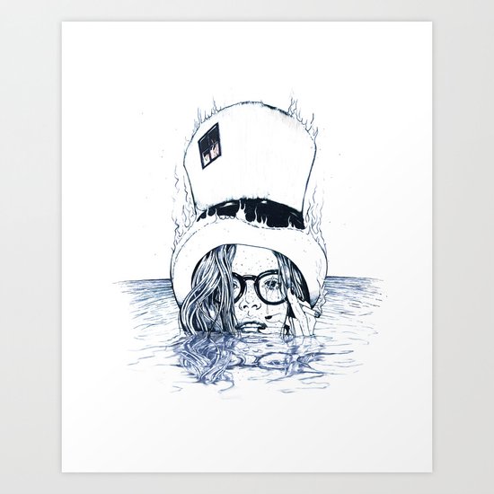 Chapeau Bleu Art Print