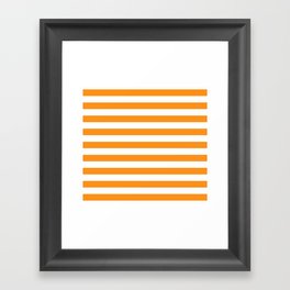 Sacral Orange and White Stripes Framed Art Print