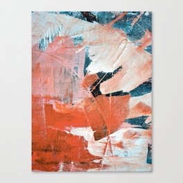 Interrupt [3]: a pretty minimal abstract acrylic piece in pink white and blue by Alyssa Hamilton Art Canvas Print