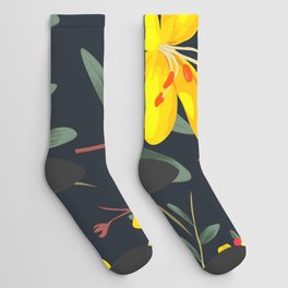 Nice Yellow Flowers Socks