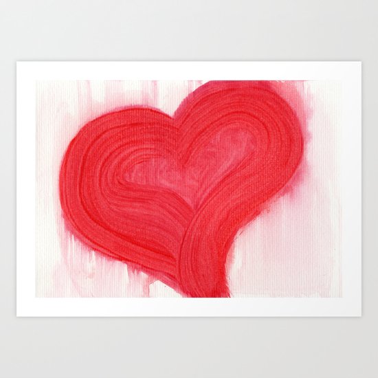 a simple red heart Art Print