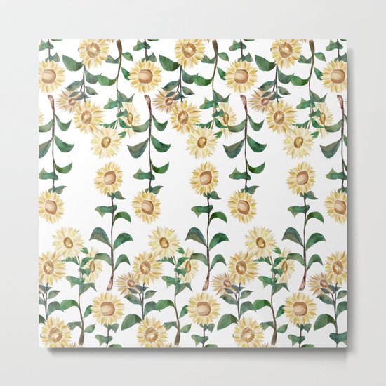 Sunflower Pattern Metal Print