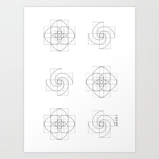Fibonacci Flowers Pattern Art Print