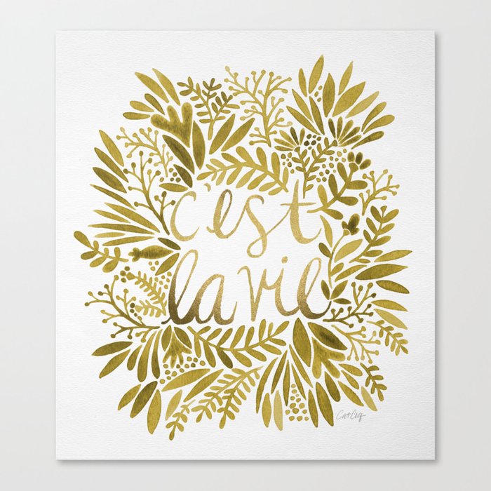 That's Life – Gold on Gold Canvas Print