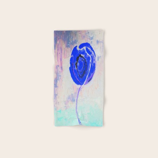 Snow Honey Silver Ice Blue Rose Hand & Bath Towel