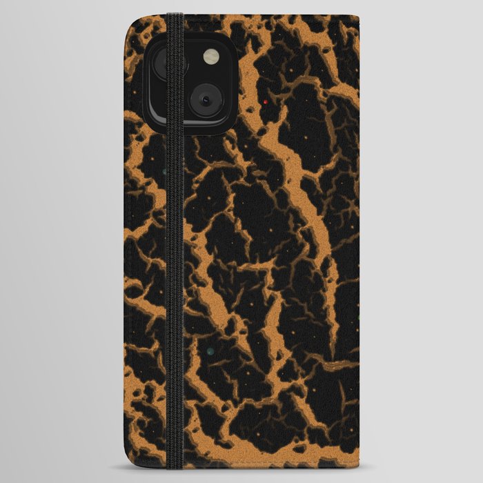 Cracked Space Lava - Bronze iPhone Wallet Case